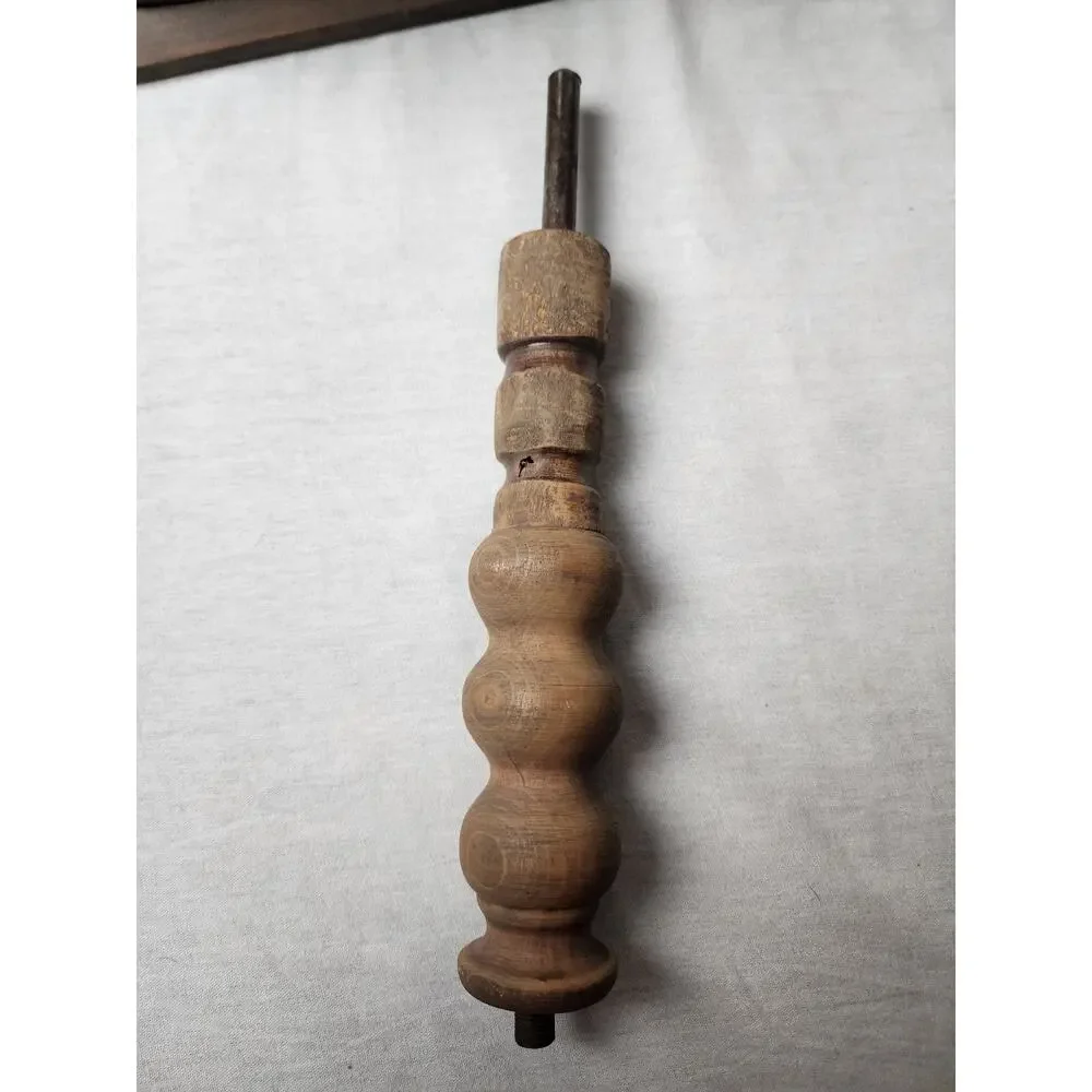 Vintage Wood Coffee Grinder Cast Iron Dovetailed Hand Crank Antique Flour Mill